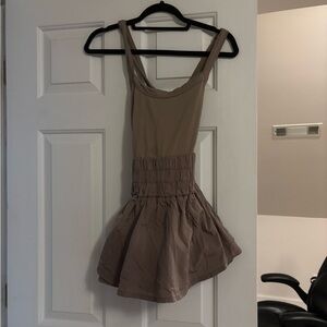 Free people tan skirt romper
